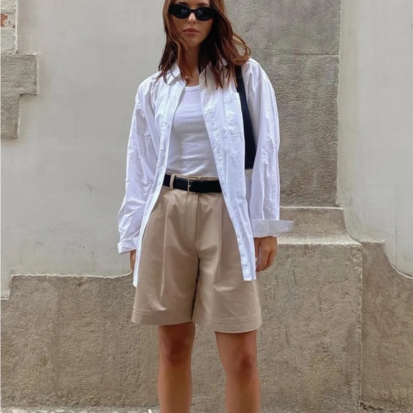 (SOLD) VINTAGE Linen Blend High-rise Bermuda Shorts Size 4 - Picture 11 of 14